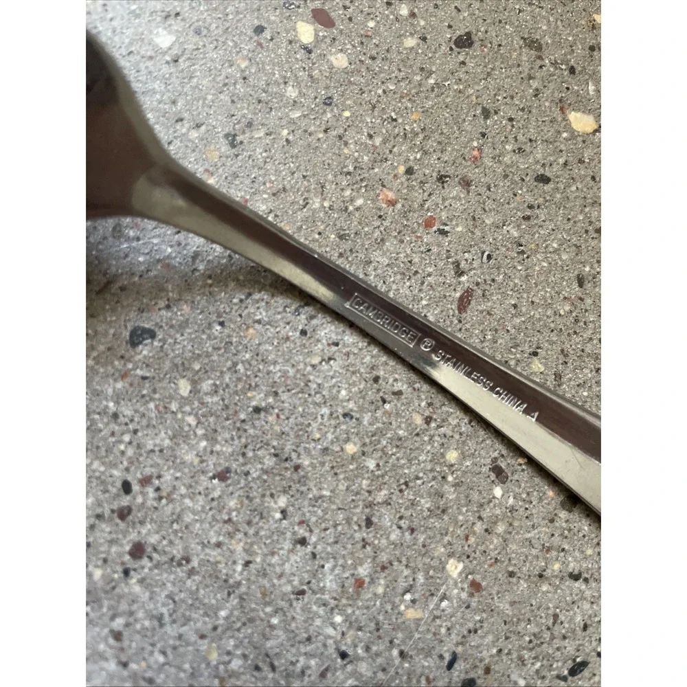Cambridge Stainless KARLA KRYSTEN Inverted V Lines Plume SALAD FORK 7.25